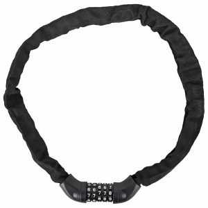 Antivol Velo - Trottinette Chaine A Code Acier Longueur 85 Cm Noir - Niveau Securite 8