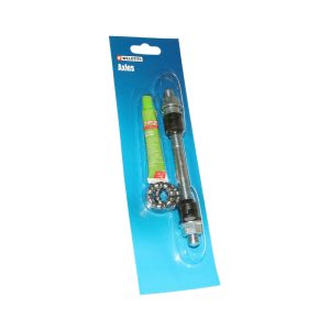 Axe de Roue VTT Avant Plein Chrome Weldtite D 10 X 145mm Avec Graisse et Cage A Billes