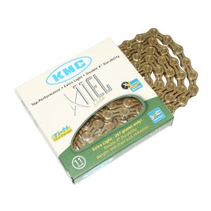 Chaine Velo 11V. Route-Vtt Kmc X11El Or 118 Maillons Compatible Shimano-Sram