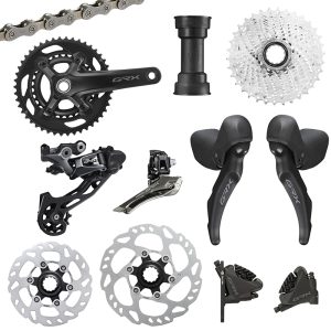 Groupe Gravel Shimano Grx600 Disque Noir 11V. 172.5 En 46-30 Cuvette Pressfit Cassette Hg 700 11-34 (Montage Atelier)