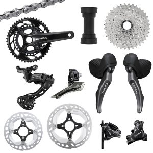 Groupe Gravel Shimano Grx820 Disque Noir 12V. 172.5 En 48-31 Cuvette Pressfit Cassette 11-36 (Montage Atelier)