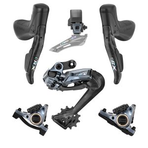 Groupe - Transmission Route Electrique Ltwoo 2X12-11-10V. Erx Series Disque Hydraulique Carbone Noir (Derailleurs Avant et Arriere - Leviers - Manettes Avec Etriers Avant et Arriere - Batterie)