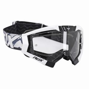 Masque-Lunettes Cross Adx Mx Noir-Blanc Ecran Transparent Anti-Rayures (Homologue En1938) (+ Livre Avec Ecran Miroir)