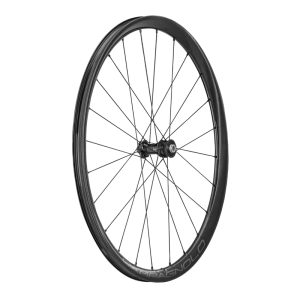 Roue Gravel Disque 700 Campagnolo Levante Avant Noir Centerlock Tubeless Ready Axe Traversant 12-100 24 Rayons Jante 25C