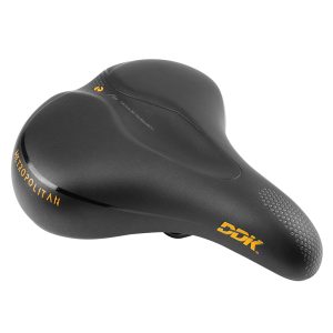 Selle City Newton Metropolitan Avec Elastomeres A Memoire de Forme Noir 258X217mm Rail Acier - Poignee Prise En Main -Sdl-