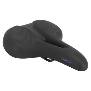 Selle Newton City Comfort Line Avec Trou Central Noir-Bleu 269X210Mm Rail Acier Noir - Avec Poignee Pour Prise En Main