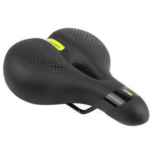 Selle Newton City Ergonomic Elastomere Femme Relaxed Noir A Memoire de Forme Avec Trou Central 260X210mm