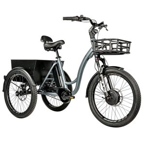 Tricycle Electrique-Vae City Leader Fox 24" Curtis 2025 Mixte Gris Mat 8V Shimano Nexus Moteur Roue Av Bafang 36V 45Nm Batterie 16