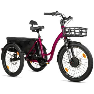 Tricycle Electrique-Vae City Leader Fox 24" Curtis X 2025 Mixte Bordeaux 8V Shimano Nexus Moteur Roue Av Bafang 36V 45Nm Batterie 16