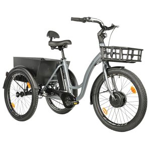 Tricycle Electrique-Vae City Leader Fox 24" Lovelo 2025 Mixte Gris Mat 3V Shimano Nexus Moteur Roue Av Bafang 36V 45Nm Batterie 16