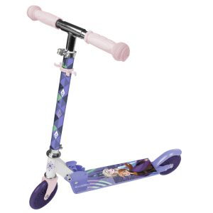 Trottinette Enfant Disney 2 Roues Frozen Acier Pliable et Reglable Avec Frein Roue Arriere