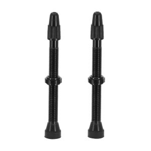 Valve de Pneu Tubeless Presta Vittoria 60 mm Alu Noir Obus Demontable (Vendu A La Paire Sur Carte)