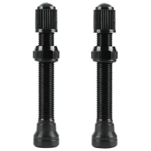Valve de Pneu Tubeless Schrader Velox Alu Noir 60mm Obus Demontable (Vendu A La Paire Sur Carte) Compatible Bosch