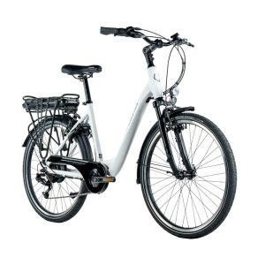 Velo Electrique-Vae City 26 Leader Fox Latona Mixte Blanc 7V Moteur Roue Ar Bafang 36V 45Nm Batterie 15Ah (16