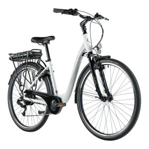 Velo Electrique-Vae City 28 Leader Fox Park Mixte Blanc Brillant 7V Moteur Roue Ar Bafang 36V 45Nm Batterie 15Ah (20'' - H52Cm - Taille L - Pour Adulte de 178Cm À 185Cm)