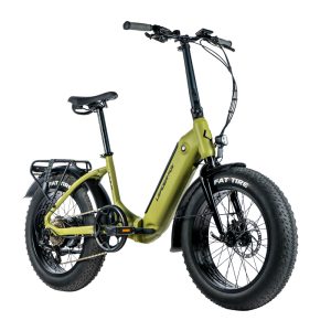 Velo Electrique-Vae Pliant Fat Bike 20 Leader Fox Cody Mixte Vert Kaki Mat 7V Moteur Roue Ar Bafang 36V 80Nm Batterie 16Ah