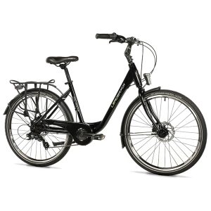Velo Musculaire City Bike 26 Leader Fox Domesta 2025 Femme Noir 7V Cadre Alu 17 Pouces (Taille Adulte 165 À 173 Cm)