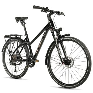 Velo Musculaire VTC 28 Leader Fox Espirit 2025 Femme Noir 9V Cadre Alu 16