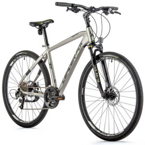 Velo Musculaire VTC 28 Leader Fox Toscana Homme Argent Mat 9V Cadre 19 Pouces (Taille Adulte 175 À 183 Cm)