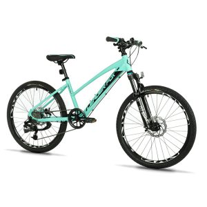 Velo Musculaire VTT 24 Leader Fox Capitan 2025 Fille Vert Mat 8V (Taille Enfant 135 À 145 Cm) -Mecanique A Disque-